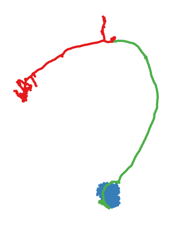 Neuron split into axon and dendrite